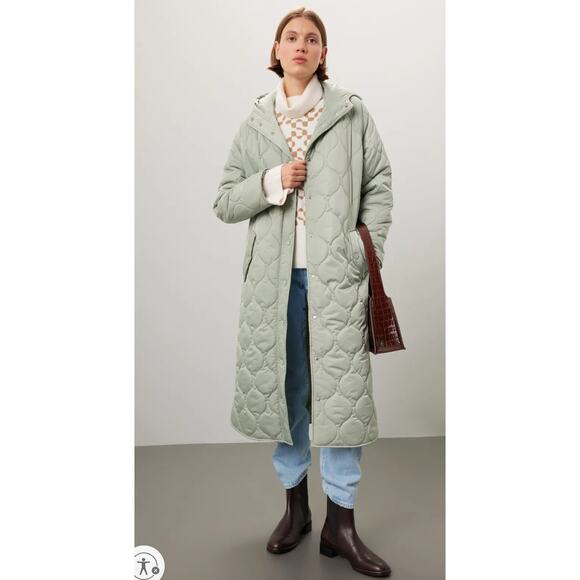 Louna Green Cocoon Coat - Picture 1 of 8